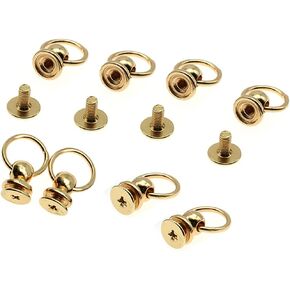 HAJXZH 30 Sets Leather Screwback Round Head Rivet for Leather Metal Rings for Crafts DIY Accessory Handbags Belts Leather Hats Bags Goods etc.(8x6.5mm Silver)
