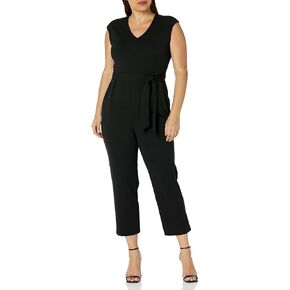Nine West Womens Brandi Vneck Extended Shoulder Jumpsuit