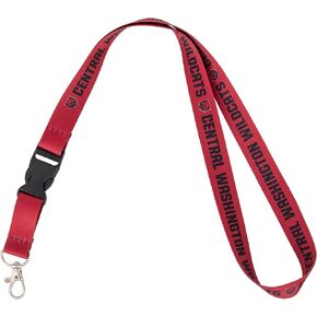 Desert Cactus Central Washington University Lanyard Wildcats CWU Wellington Car Keys ID Badge Holder Keychain Detachable Breakaway Snap Buckle (Red)