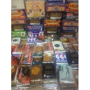 300 Unopened Basketball Cards Collection in Factory Sealed Packs of Vintage NBA Basketball Cards From the Late 80's and Early 90's. Look for Hall-of-famers Such As Larry J. Bird, Earvin "Magic" Johnson, Charles Barkley, Shaquille O'neal, Hakeem Olajuwon, 