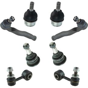 TRQ Front Ball Joint Tie Rod End Sway Bar Link Steering Suspension Kit Set 8pc Compatible with 2008-2021 Toyota Sequoia 2007-2021 Tundra