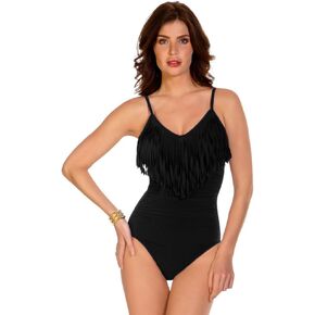 MagicSuit Women's SwimwearSolid Blaire V-Neck One Piece Swimsuit with Underwire Bra and Adjustable Straps