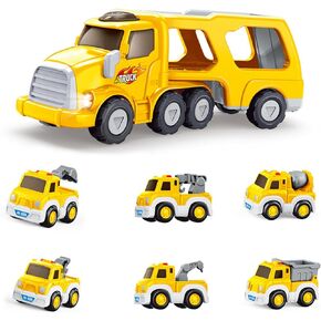 Toys for 2 3 Year Old Boy Girl, Cars for toddlers 2-3, Toddler Toys for Ages 2-4, Friction Power Carrier Truck Toys with Light and Sound, 2 Year Old Boy Girl Birthday Gift (Truck Set 2) in Kuwait