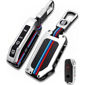 for Kia Key Fob Cover Case Metal Shell Smart Key Holder Compatible for Ceed Cerato NIRO Forte Soul Seltos Sorento K5 Sportage Telluride