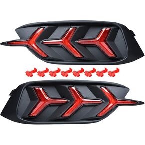 Astra Depot Compatible with Honda Civic 10th Rear Fog Light Tail Lamp Replacement Red LED Sequential Style Lower Bumper 2016 2017 2018 2019 2020 2021
