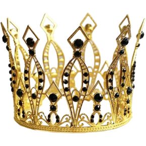 Crown Cake Topper Rhinestone Crystal Handmade Tiara Cake Decoration for Birthday Pageant Prom Wedding Party Christmas Halloween Costume