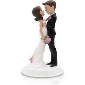 Dihtan Wedding Cake Toppers Bride and Groom - 6 x 3.5 Inch Hand Painted Cake Decorations Mr and Mrs Figurines - Poly Resin Bride To Be Cake Topper - Ideal for Wedding, Anniversary, Table Centerpiece
