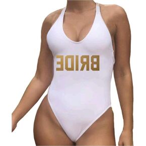 New Women 90s 80s Saying Print Criss Cross Back One Piece Swimsuit High Leg Swimwear Retro Straps Bathing Suit