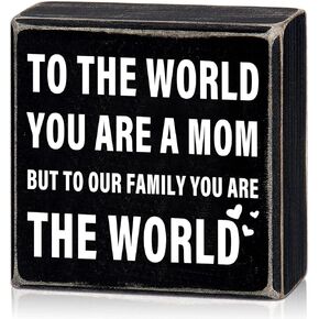 6"x6" Leadership Black Wooden Square Box Sign Plaque, Wood Box Sign Rustic Art Home Shelf Desk Decor Gift for Leaders, Bosses, Colleagues, Coworkers