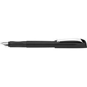 Schneider Ceod Classic Fountain Pen M (Medium), Iridium Tip, Black Barrel, Eraser Pen, Pack of 6 Royal Blue Erasable Ink Cartridges (76851)
