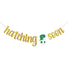 Hatching Soon Banner, Dinosaur Baby Shower Decorations for Boy, Dinosaur Party Supplies, Welcome Baby Banner, Kids 1st Birthday Party Supplies