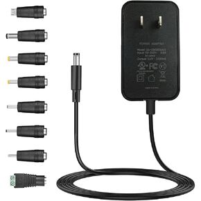 12V 3A Power Supply Adapter with 8 Selectable Adapter Tips for DC12V Home Electronics, LED Strip Light, CCTV Camera, Routers, Speakers in Kuwait