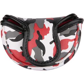 Golf Builder Camouflage Print Golf Small Mallet Putter Head Cover Golf Mallet Cover Synthetic Leather with Magnetic Closure