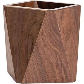 Walnut Wood Pen Holder, Wooden Pencil Holder Cups, Desktop Writing Stationary Organizer Office School Supplies GIfts