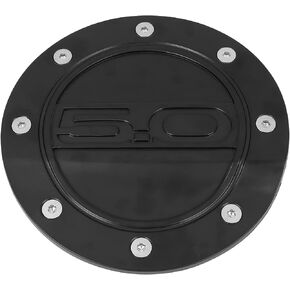 X AUTOHAUX Carbon Fiber Pattern Black Car Gas Cap Fuel Filler Door Cover Gas Tank Cover for Ford for Mustang 2015-2020