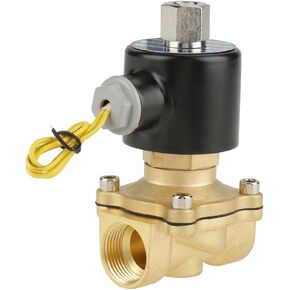 Brass Solenoid Valve, DC 12V Electric Solenoid Valve G3/4" N/O Normally Open Type Electrical Magnetic Flow Control Switch Brass Solenoid Valve for Water Air Oil