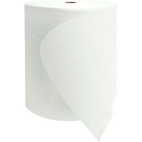 UNO Commercial Paper Towels, Industrial Paper Towels, Papel Toalla Para Cocina - Perforation-Free, 1 Ply Design, Natural White, Recycled Paper Towels for Dispenser, Paper Towel Roll In Polybag (1)