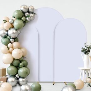 Wedding Arch Cover (7.2FT, 6.6FT, 6FT) Set of 3 Spandex Fitted Wedding Arch Stand Covers for Round Top Chiara Arch Backdrop Stands Cover for Wedding Birthday Party Baby Shower Banquet Arch Decoration