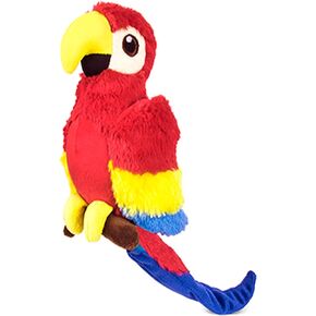 P.L.A.Y. Cute Plush Dog Toys - Fetching Flock, Bird Themed Durable Plush Squeaker Chew Toy, Great for Puppies & Small, Medium, Large Dogs - Machine Washable, Recycled Materials (Flora the Flamingo)