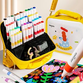 Jar Melo 48 Colors Paint Markers, Medium Tip,Non-Bleeding and Waterproof Assorted Color Acrylic Permanent Paint Markers For Metal, Wood, Fabric, Plastic, Rock Painting, Stone, Canvas,Window
