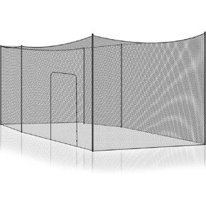 Baseball Batting Cage Net Heavy Duty Softball Hitting Practice Net Portable Pitching Cage Net, Sports Barrier Nets Training Equipment for Backyard Outdoor (Frame Not Included)