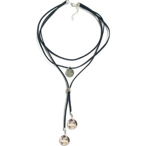 Boho Layered Choker Necklaces for Women,Brown Black Suede Necklace for Women Teen Girls Boho Jewelry Long Necklaces Birthday Gifts for Her