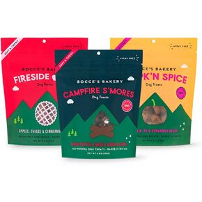 Bocce's Bakery by The Fire Assorted Treat Bundle for Dogs, Wheat-Free Everyday Dog Treats, Made with Real Ingredients, Baked in The USA, All-Natural Soft & Chewy Cookies, 6 oz Each