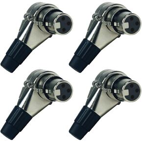 Seismic Audio Speakers Adjustable Right Angle 3 Pin XLR Female Connectors, 7 Position XLR Plugs, Pack of 4