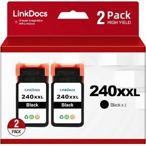 240XXL Black Remanufactured Ink Cartridge Replacement for Canon PG-240 XL 240XL PG240XXL for PIXMA MG3620 MG3600 MG3520 MG3222 TS5120 TS5100 MX472 Printer 2 Black