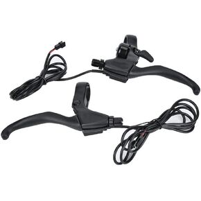 Electric Bike Brake Handle Lever 1 Pair Aluminum Alloy Outage Brakes Lever Grip with Bell for Electric Bicycle