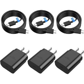 Galaxy S24 Ultra Charger Super Fast Charging, 3 Pack 25W USB C Wall Charger Block with 10FT Long USB C to C Charging Cable for Galaxy S24/S24+/S24 Ultra/S23/S23+/S23 Ultra/S22/S21/S20/Note 20/Note 10 in Kuwait