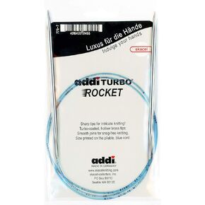 addi Circular Turbo Rocket Lace Skacel Blue Cord 47 inch (120cm) Size US 04 (3.5mm)