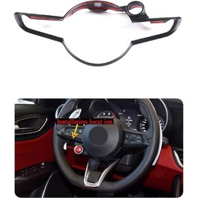 Car Steering Wheel Frame Trim Cover for Alfa Romeo Giulia/Stelvio Interior Accessories ABS Inner Decoration (Carbon fiber pattern)