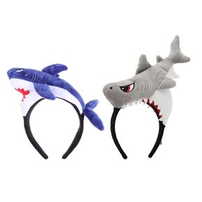 FOMIYES 2pcs cartoon shark headband headbands animal shape hair hoop Fish Animal Hairbands animal headband plush cute hats for women christmas Party headband sea child aldult makeup fabric