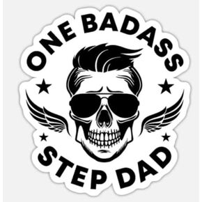 (Pack of 2) ONE Badass Step DAD Sticker | Decal |for car Bumper 5 inches