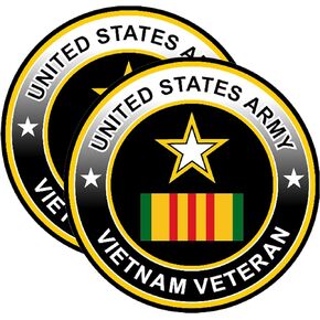 eDesign 2-Pack United States Army Vietnam Veteran Sticker Decal Vinyl - 4 Inches - Vietnam Veteran Decals for Car Truck Van Window Bumper Laptop Tablet Cup Tumbler Water Bottle and Any Smooth Surface