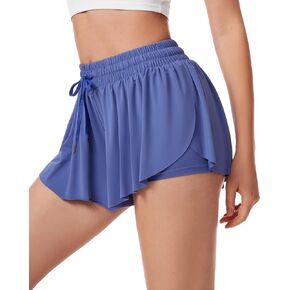 Athletic Shorts for Women Running Tennis Sports Shorts 2-in-1 Double Layer Quick-Drying Comfy Shorts Skort