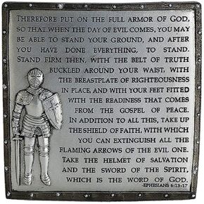 Roman Giftware Inc., Inspirational Armour of God Collection, 4.7" H Armor of GOD Desk Plaque,Religious, Inspirational, Durable (1x4x4)