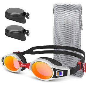 ZIONOR Swim Goggles, Anti Fog Swimming Goggles w/Extra Lens for Men Women Youth