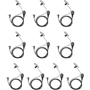 Karier 1 Pin Walkie Talkie Headset Earpiece with PTT Mic and Soft Silica Earloops for Motorola MD200TPR MH230R MR350R MS350R MT350R MG160A MH230TPR Radios (10 Pack)