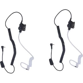 2 Pcs 2.5mm Listen Only Earpiece Acoustic Tube Ear Piece Theatro Single Wire Long Cord Listening Receiver for Harris XL200 Lapel Mic HYT Hytera SM26M1 Speaker Microphone Surveillance Headset