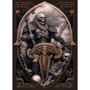 Matte Card Art Playing Card Sleeves - 100ct Standard Size (91mmx66mm), Skeleton Viking