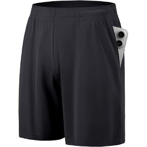 Men Athletic Shorts Inseam 7" Basketball Gym Running Shorts with Pockets and Elastic Waistband Quick Dry