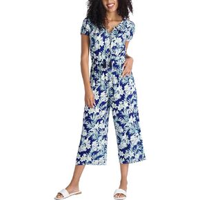 Stella Parker womens Crew Neck Short Puff Sleeve Romper