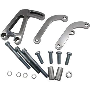 1 SET(17 PCS) SHLPDFM Power Steering Bracket Chrome Polished T-6061 Aluminum Compatible with Lwp Chevy Sbc Small Block 262-400