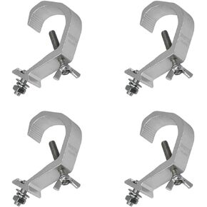 10 Pack （1-2 ）Inch Quick Release Heavy Duty 220 Lbs Aluminum Alloy Stage Lighting Clamp for Moving Head Light Par Light Spotlight (BLACK 44LBS)