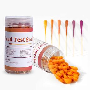 Lead Test Kit with 60 Testing Swabs Rapid Test Results in 30 Seconds Lead Paint Testing Kits for Home Use, Suitable for All Painted Surfaces Just Dip in White Vinegar to Use