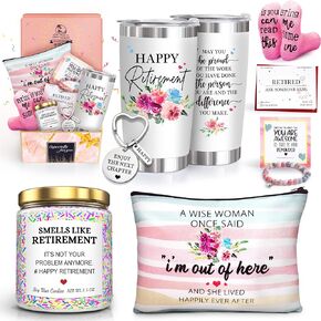 Retirement Gifts for Women 2024-Happy Retirement Gifts for Retirees,Teachers,Coworker,Nurses,Mom,Grandma,Unique Retired 20OZ Tumbler Gift Ideas for Coworkers Office & Family
