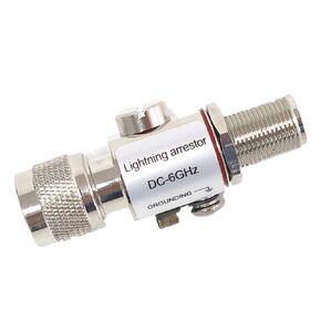 SignalPlus Lightning Arrester, Coaxial Lightning Arrestor for Cellular Antennas/ 915mhz LoRa Antenna/Outdoor Antennas/Helium Antenna, N-Male to N-Female/Support 0 to 6 GHz