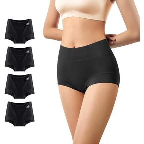 Ultimate Comfort cotton underwear for women,high waisted, Full Coverage, panties for women 4 Pack